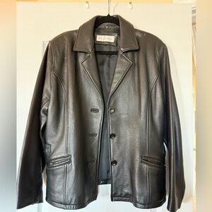 Jones New York Black Leather Coat